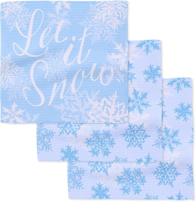 GEOMETRY Holiday Kitchen Dish Cloths - Quick Dry Dishcloths for Kitchen - Premium Dish Rags with ... | Amazon (US)