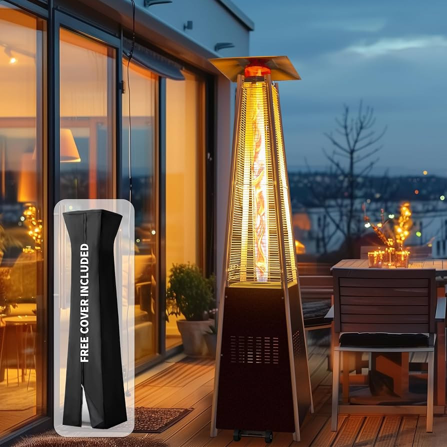 Flame Pyramid Pool Heater, Triple Safety Protection Portable Patio Heater with Patio Cover, Warm ... | Amazon (US)