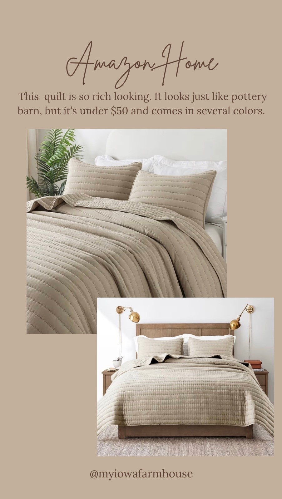 This quilt is gorgeous. It’s under $50. It looks just like a pottery barn quilt!  It comes in several colors! ￼￼

#LTKHome #LTKSaleAlert