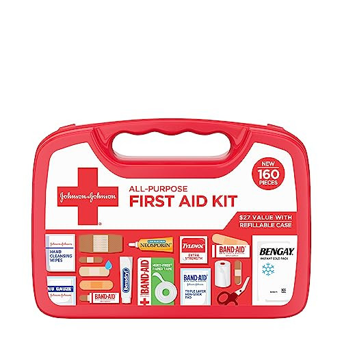 Johnson & Johnson All-Purpose Portable Compact First Aid Kit for Minor Cuts, Scrapes, Sprains & B... | Amazon (US)