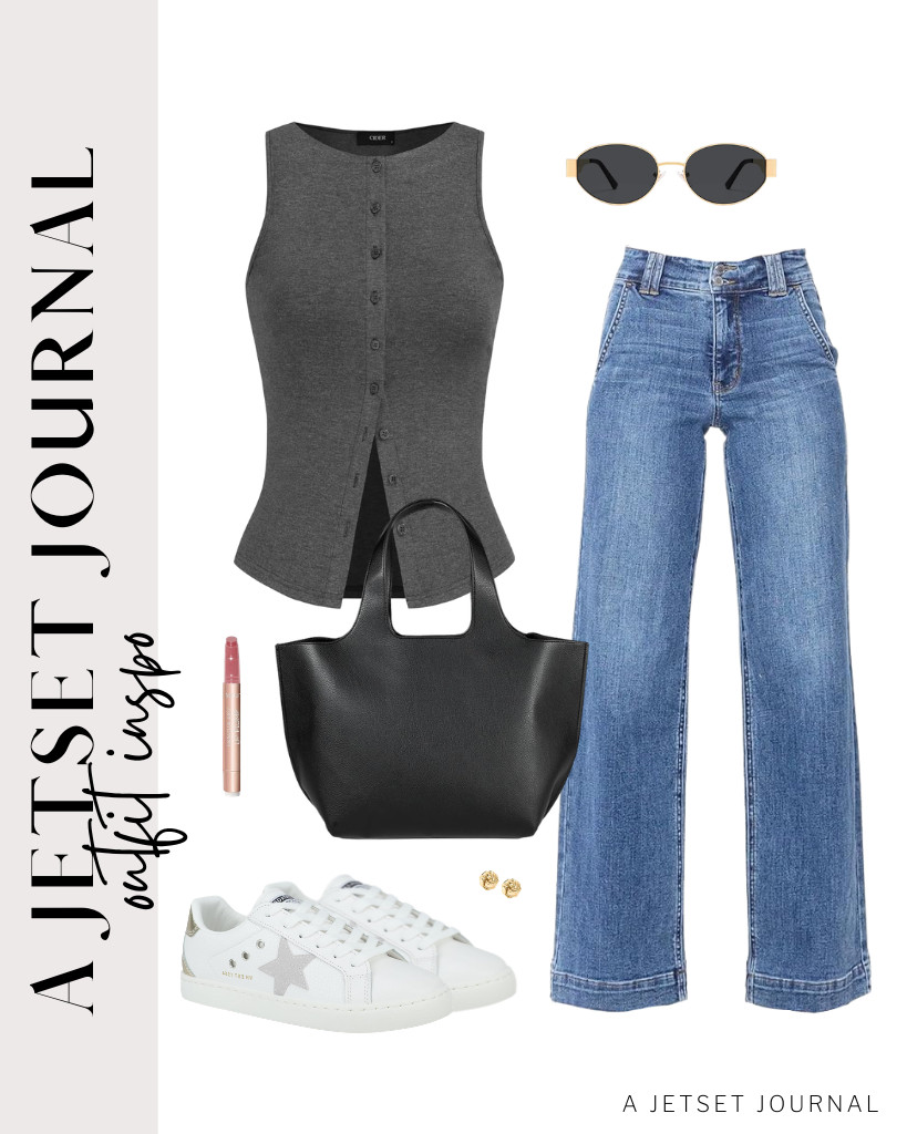 Pair this dark gray tank top from CIDER with Astylish jeans and VINTAGE HAVANA tennis shoes for your next outfit. For styling, grab this trendy Amazon Essentials oversized tote bag and finish off with tarte Maracuja Juicy Lip Plump.

#LTKSeasonal #LTKSaleAlert #LTKTravel
 

 