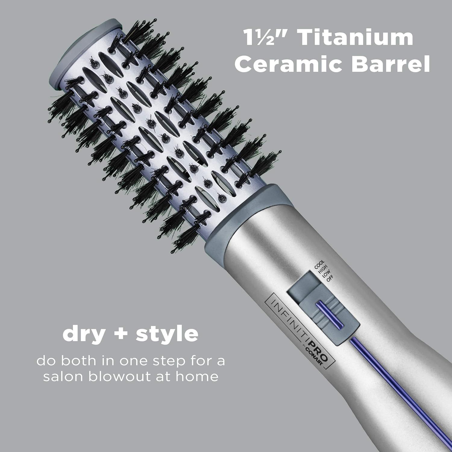 INFINITIPRO BY CONAIR Titanium Ceramic Hot Air Brush, 1.5 Inch Drying & Styling Hot Air Brush | Amazon (US)