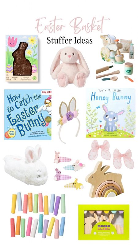 Easter Basket Stuffer Ideas! 

Easter, home finds, kids’ bunny loafer slippers, hair bows and clips, chocolate bunny, paint your easter bunnies wood kit, washable sidewalk Chalk, kids’ books, stuffed animas, bunny ear headband, kids pretend play cooking toy set


#LTKSeasonal #LTKkids #LTKfindsunder50
