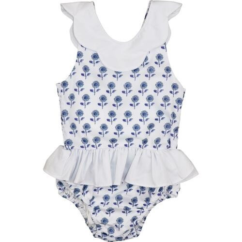 Blue And White Floral Swimsuit - Shipping Late March | Cecil and Lou