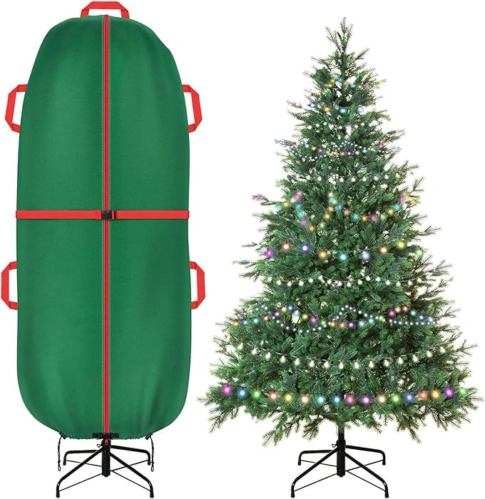 Jumbo Upright Christmas Tree Storage Bag with Zipper & Adjustable Straps - Tear Resistant Cover f... | Amazon (US)
