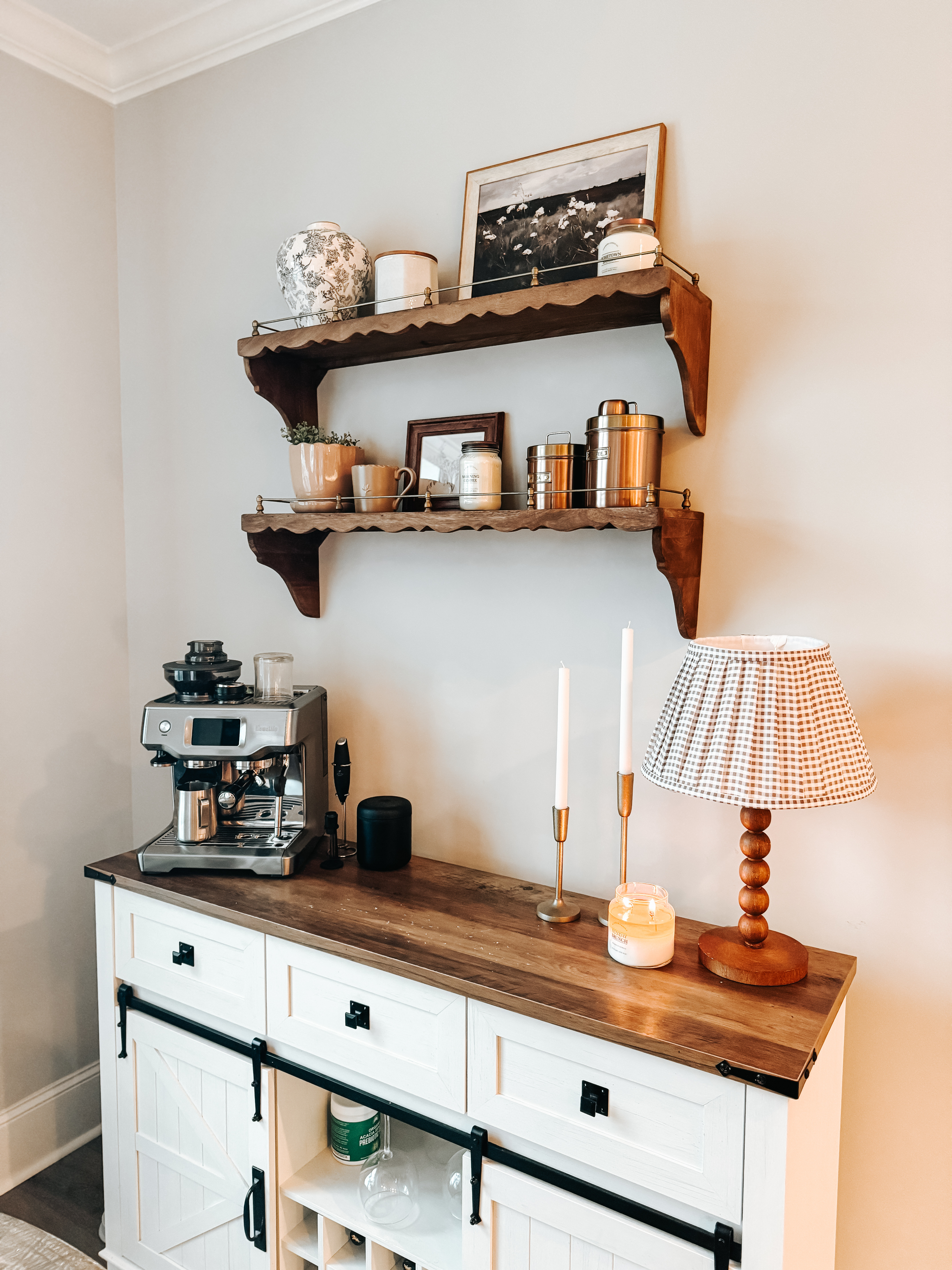 Coffee bar corner setup
A mix of vintage-inspired shelves, warm wood tones, and everyday essentials. I’ve linked the pieces I get asked about most here. 

 

#LTKHome