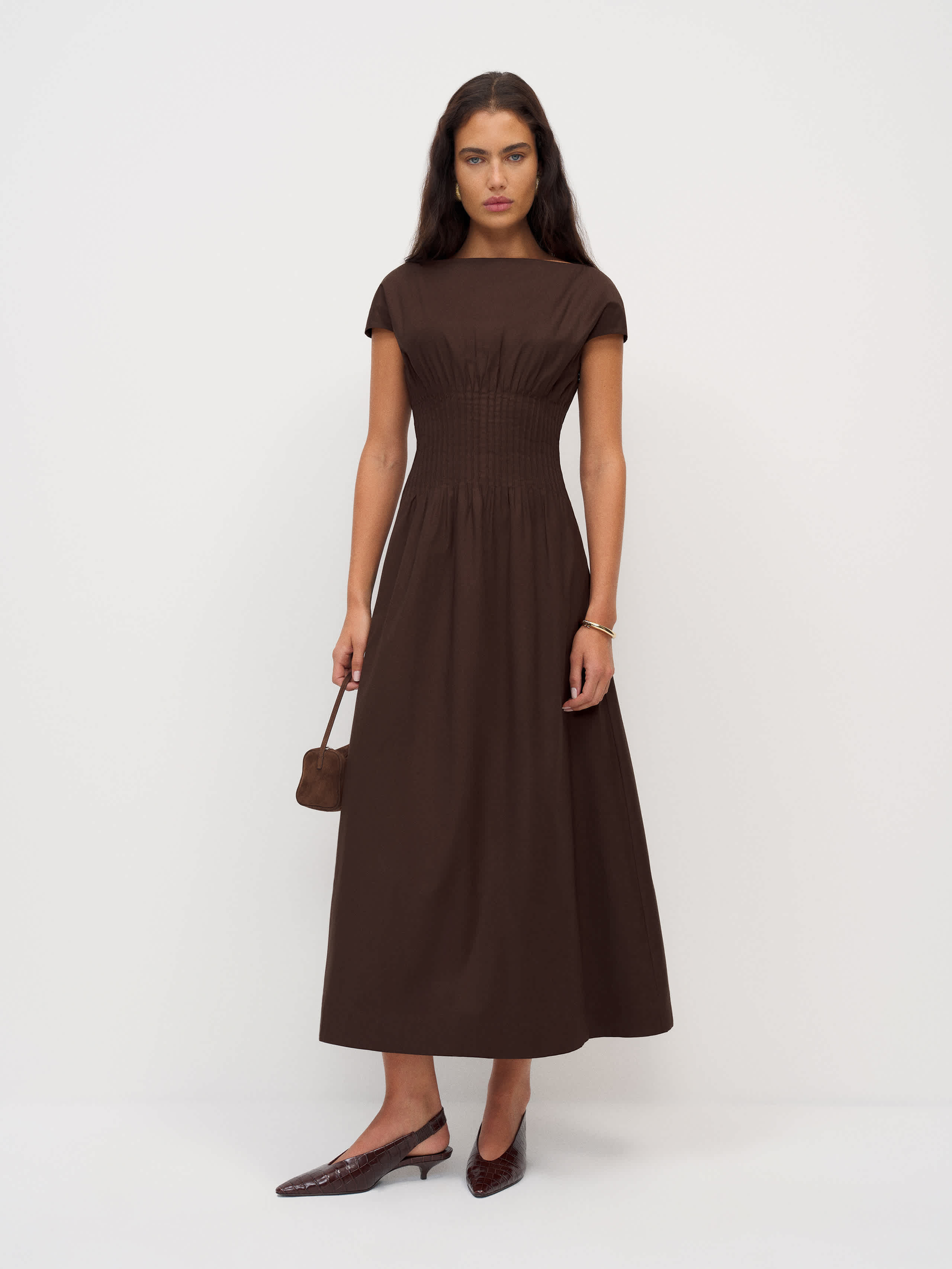 Reformation Aintana Dress Brown 2 | Reformation (Global)