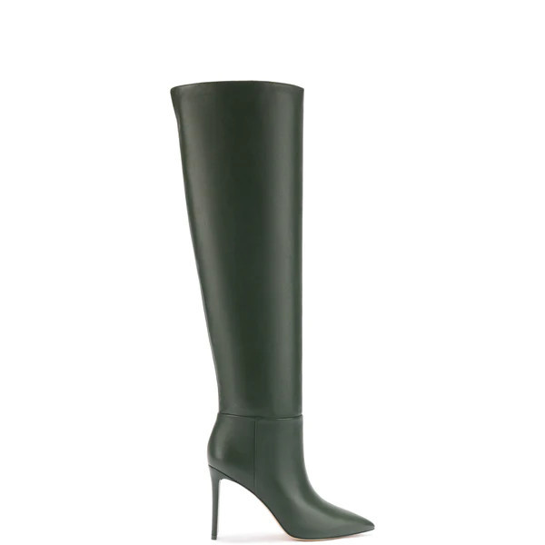 Larroude x Jennifer Fisher Boot In Martini Green Leather | Larroude