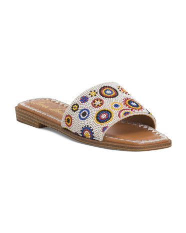 Beady Beaded Flat Sandals for Women | Textile/Man-Made Sole | Marshalls