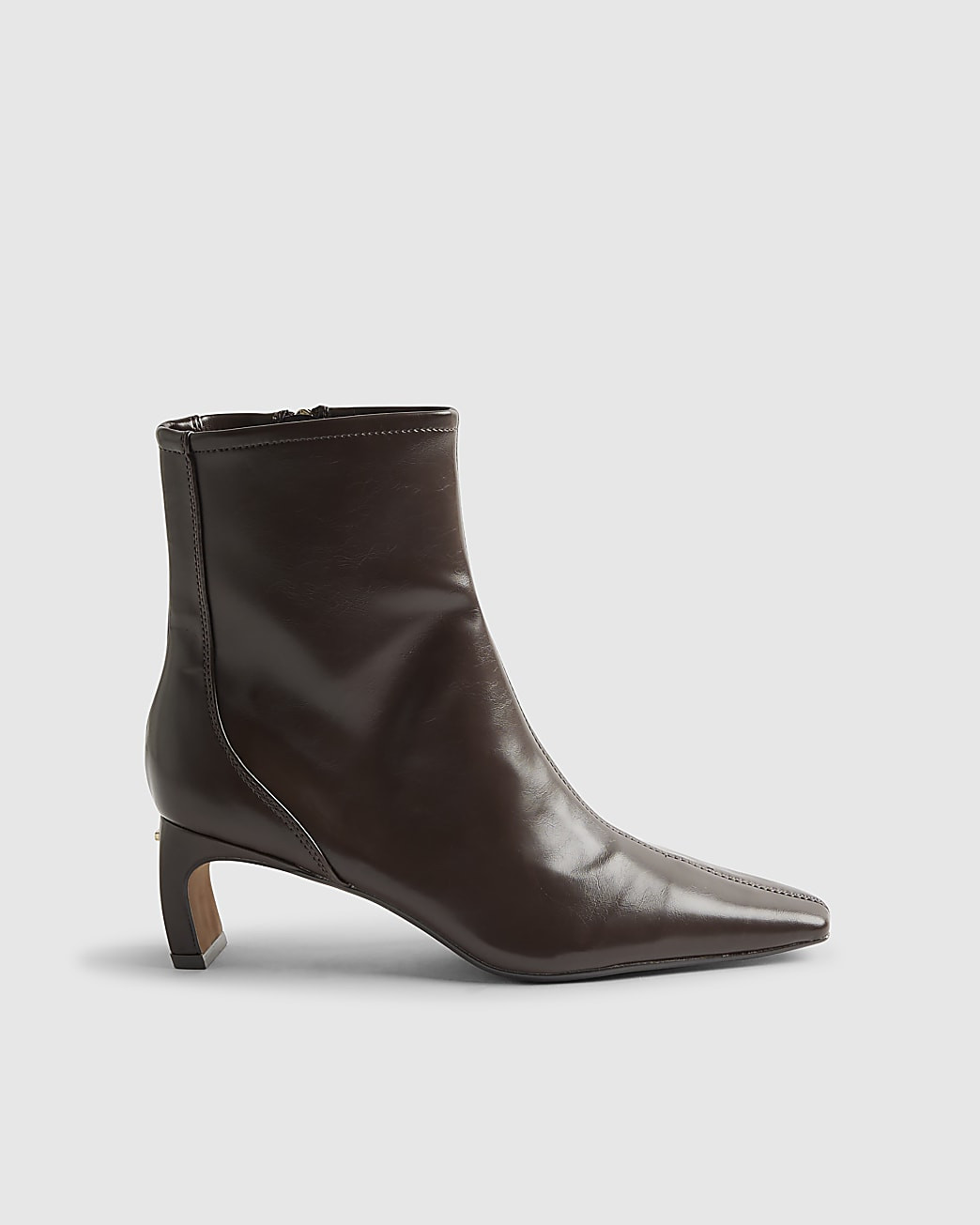 Brown Block Heel Stretch Sock Boots | River Island UK & IE