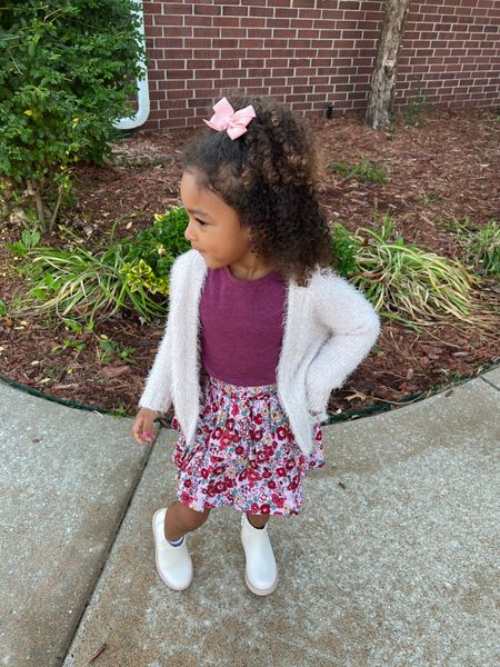 Toddler fall fashion. Floral skirt, cardigan & booties.

#LTKstyletip #LTKkids #LTKfamily