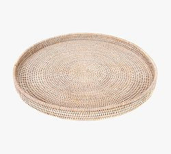 Tava Handwoven Rattan Round Serving Tray | Pottery Barn (US)