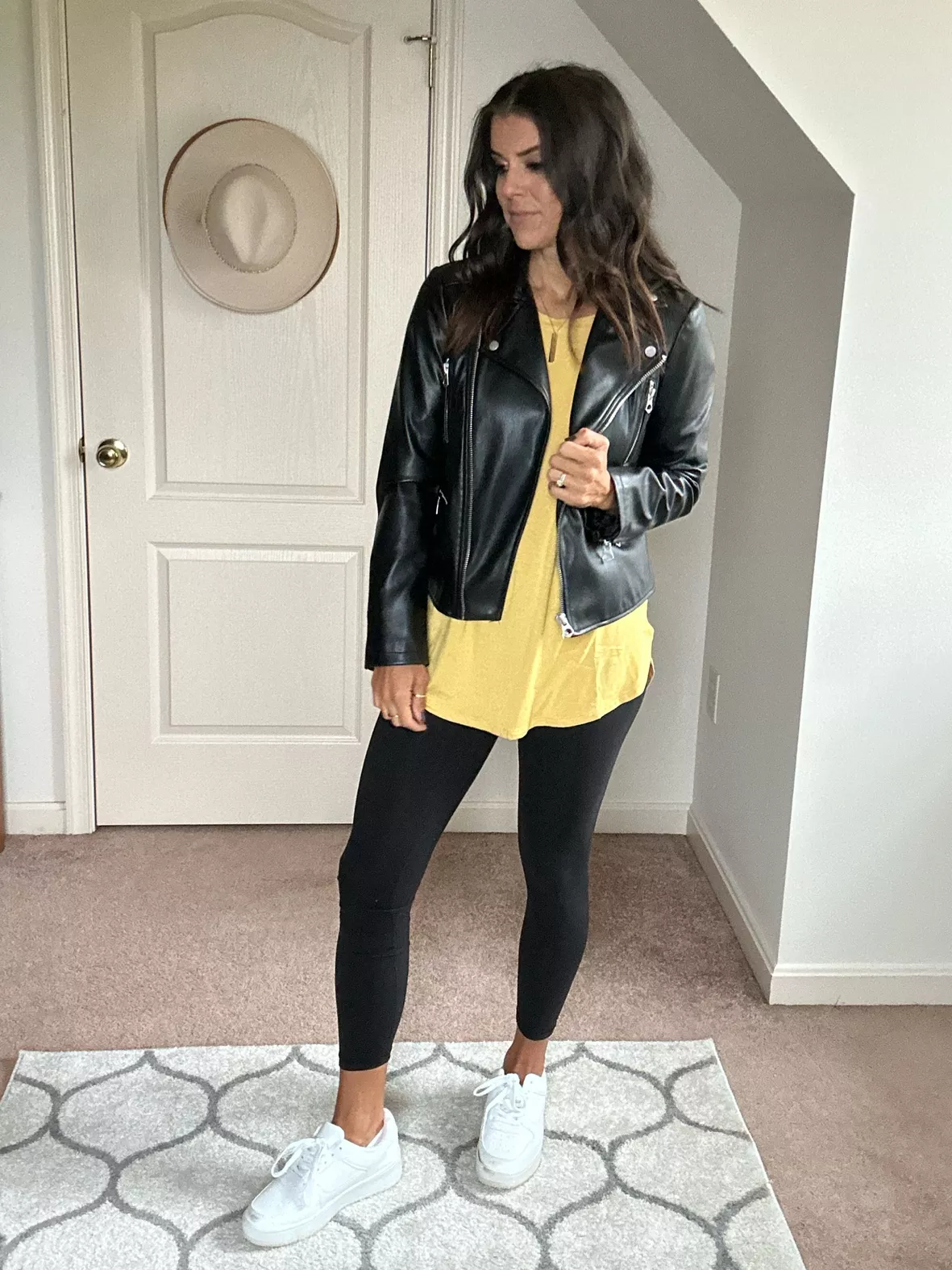 WOMAN LEATHER YELLOW JACKET Size S