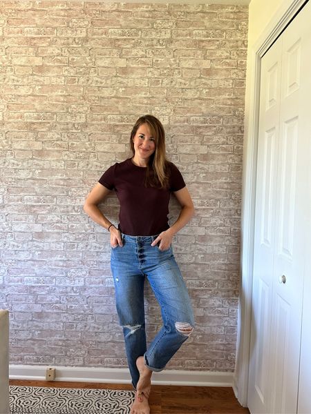 Comfiest boyfriend jeans ever! Pair with a ribbed tee for an easy fall outfit  

#LTKfindsunder100 #LTKfindsunder50 #LTKstyletip