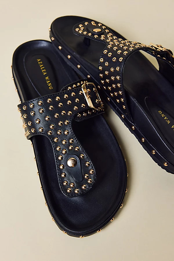 Azalea Wang Daisy Chain Studded Sandal in Black, Women's at Urban Outfitters | Urban Outfitters (US and RoW)