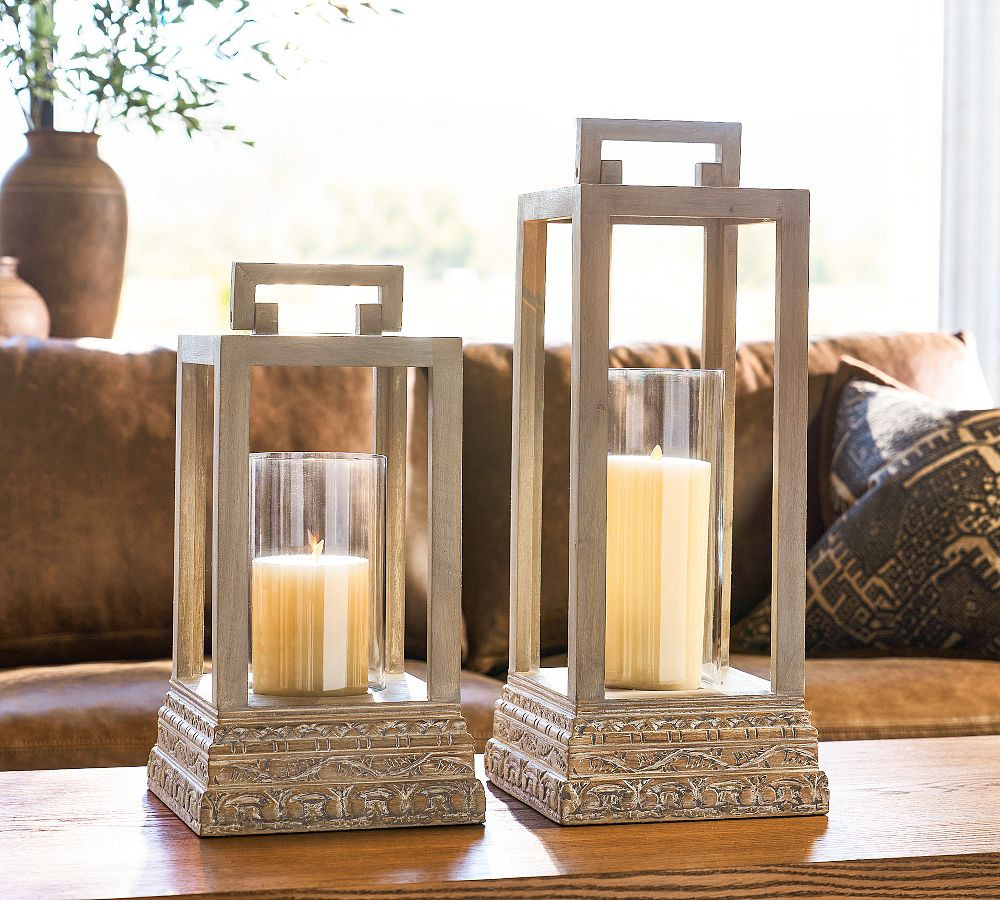 Aarya Wood Lantern | Pottery Barn (US)