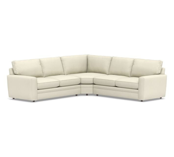 Pearce Square Arm Upholstered 3-Piece L-Shaped Sectional with Wedge | Pottery Barn (US)