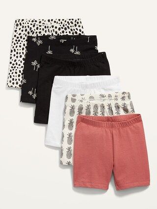 6-Pack Jersey Biker Shorts for Toddler Girls | Old Navy (US)