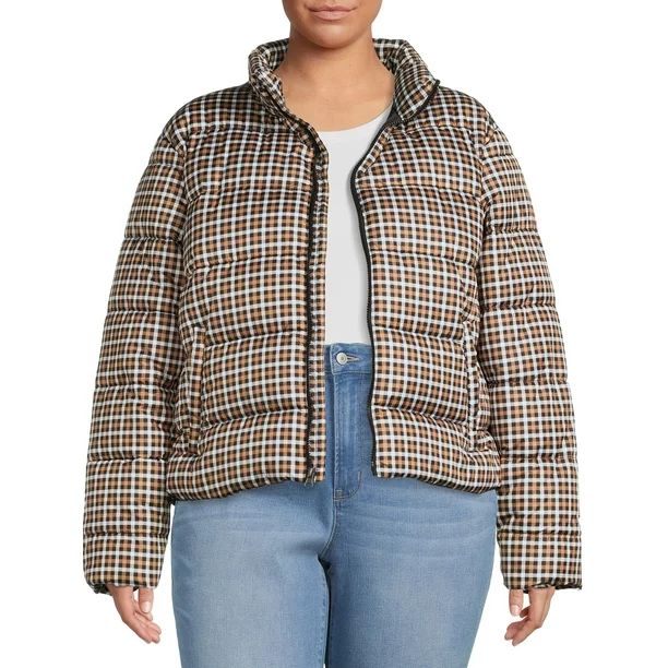 Time and Tru Women's and Women's Plus Puffer Jacket - Walmart.com | Walmart (US)