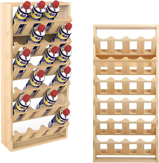 Nisorpa 24 Can Spray Paint or Lube Can Holder Aerosol Can Rack 6-Tier Wooden Spray Paint Can Stor... | Amazon (US)