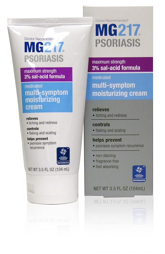 MG217 Medicated Moisturizing Psoriasis Cream With 3% Salicylic Acid, Multi-symptom, Fragrance Fre... | Amazon (US)