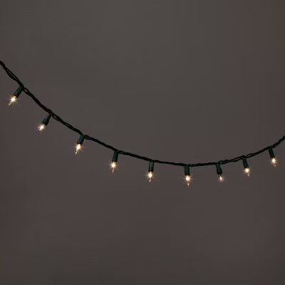 100ct Incandescent Smooth Mini Christmas String Lights Clear Twinkle with Green Wire - Wondershop... | Target