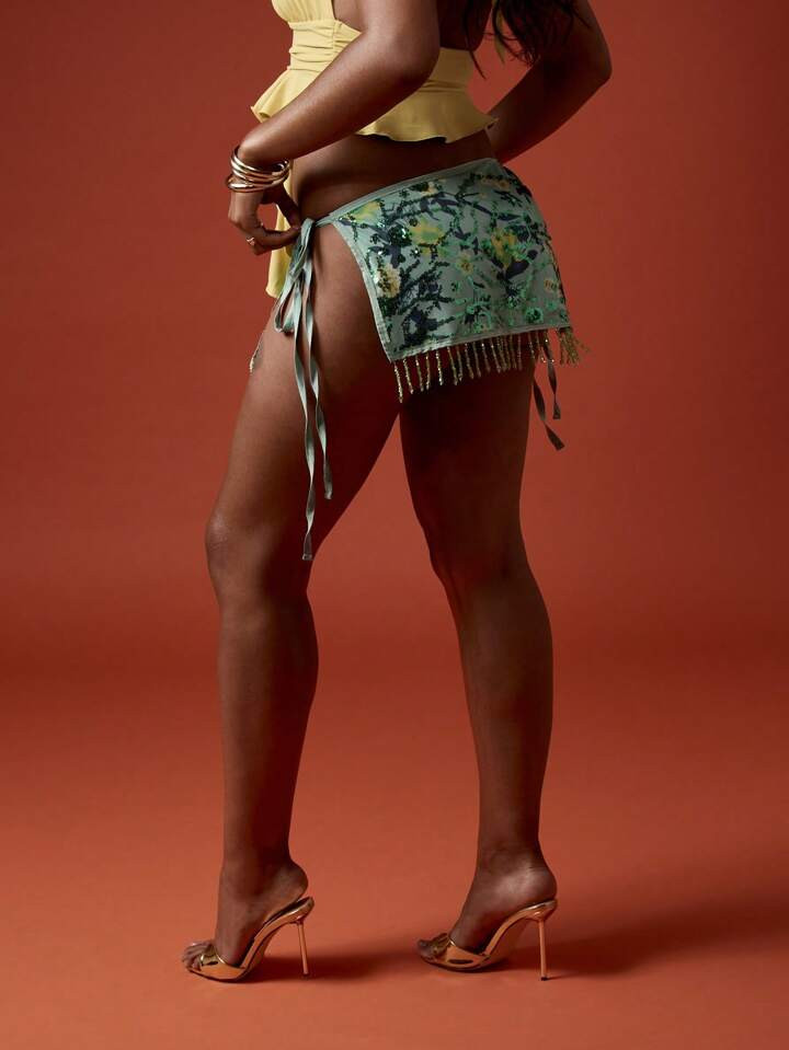 MISSGUIDED Wrap Sarong Beach Cover Up Fringe Mini Skirt Festival Resort Party Dance Summer Hawaii... | SHEIN