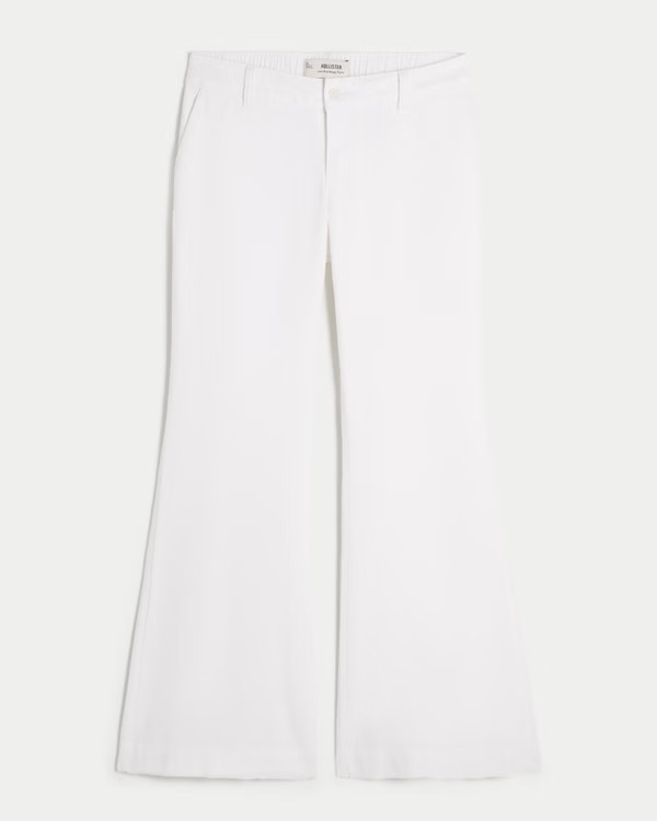 Low-Rise Linen-Blend Baggy Flare Pants | Hollister (UK)