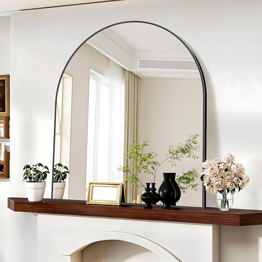 Arched Mirror, 40’’x48’’ Black Arch Mirror for Bathroom, Large Arched Bathroom Mirror wit... | Amazon (US)