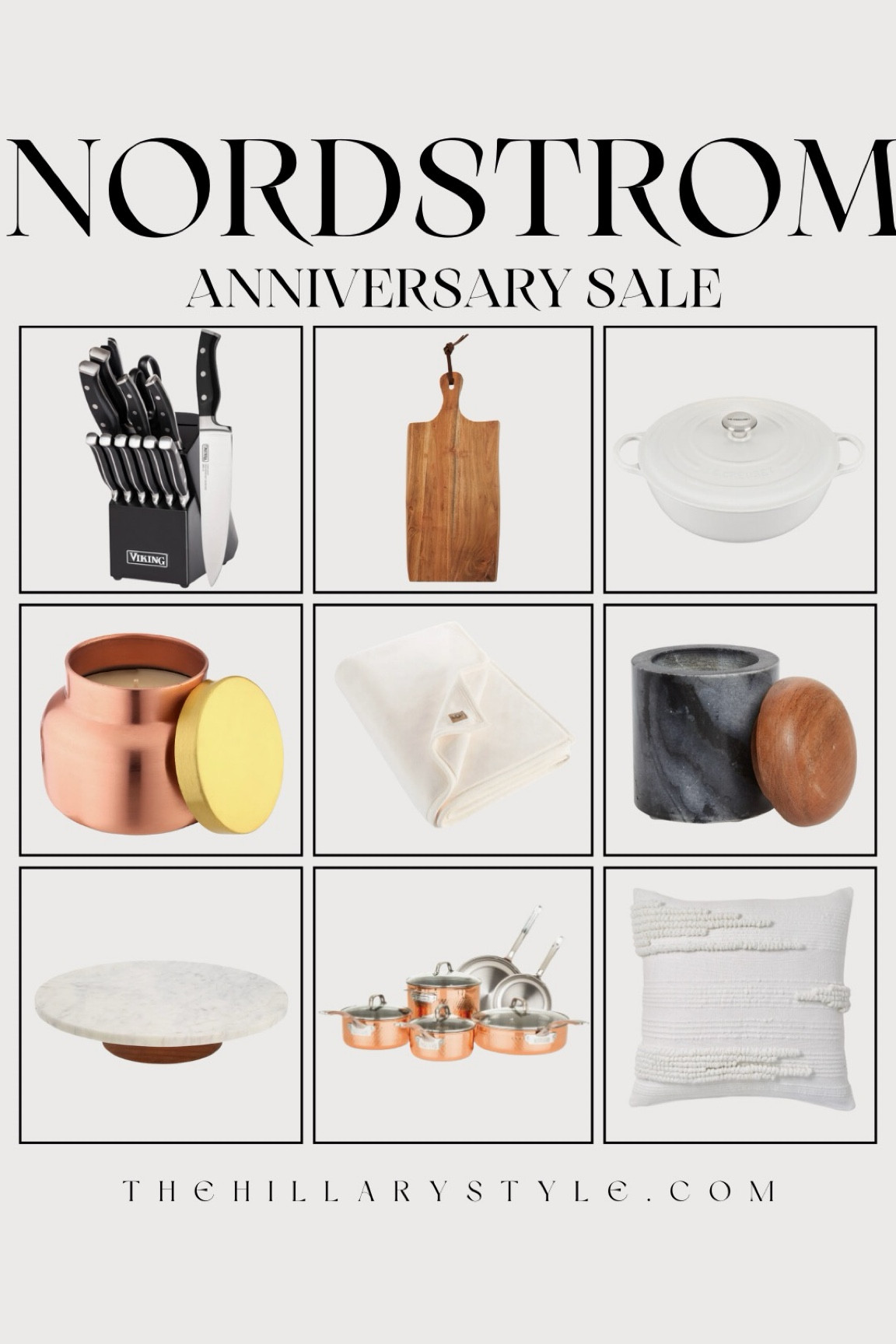 Nordstrom Anniversary Sale: Home Finds
Sales from trop brands in kitchen& home decor. Pots and pans sets, knife block, cutting board, blanket, accent pillow, marble lazy susan, marble salt well, dutch oven, candle. Viking, Le Creuset, Capri Blue Volcano, UGG, DKNY.

#LTKHome #LTKxNSale #LTKSummerSales
