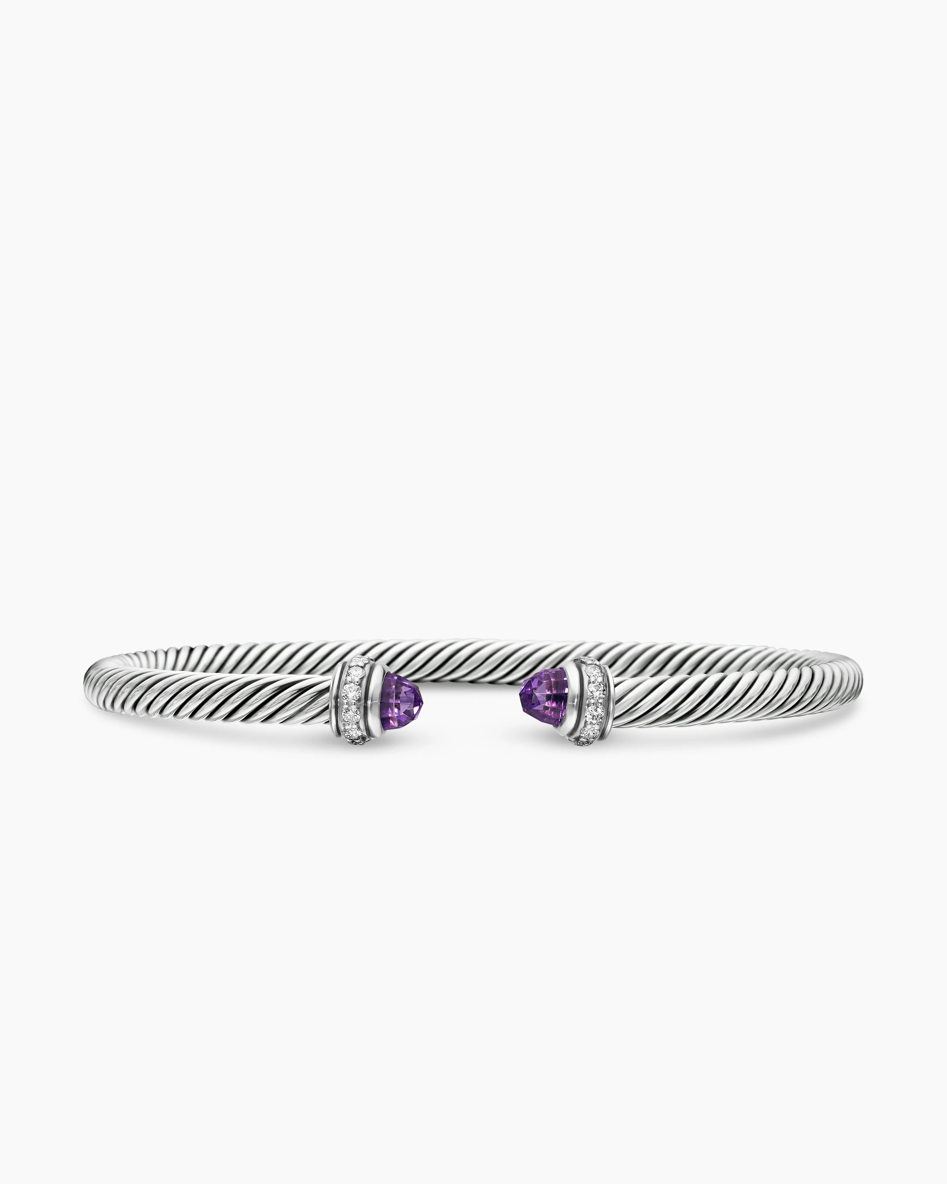 David Yurman | Classic Cable Bracelet in Sterling Silver with Diamonds, 4mm | David Yurman