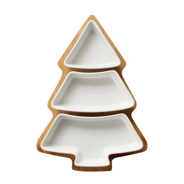 Hemoton Christmas Tree Ceramic Dish Tray Porcelain Removable Snack Platter Cookie Plates Holiday ... | Walmart (US)
