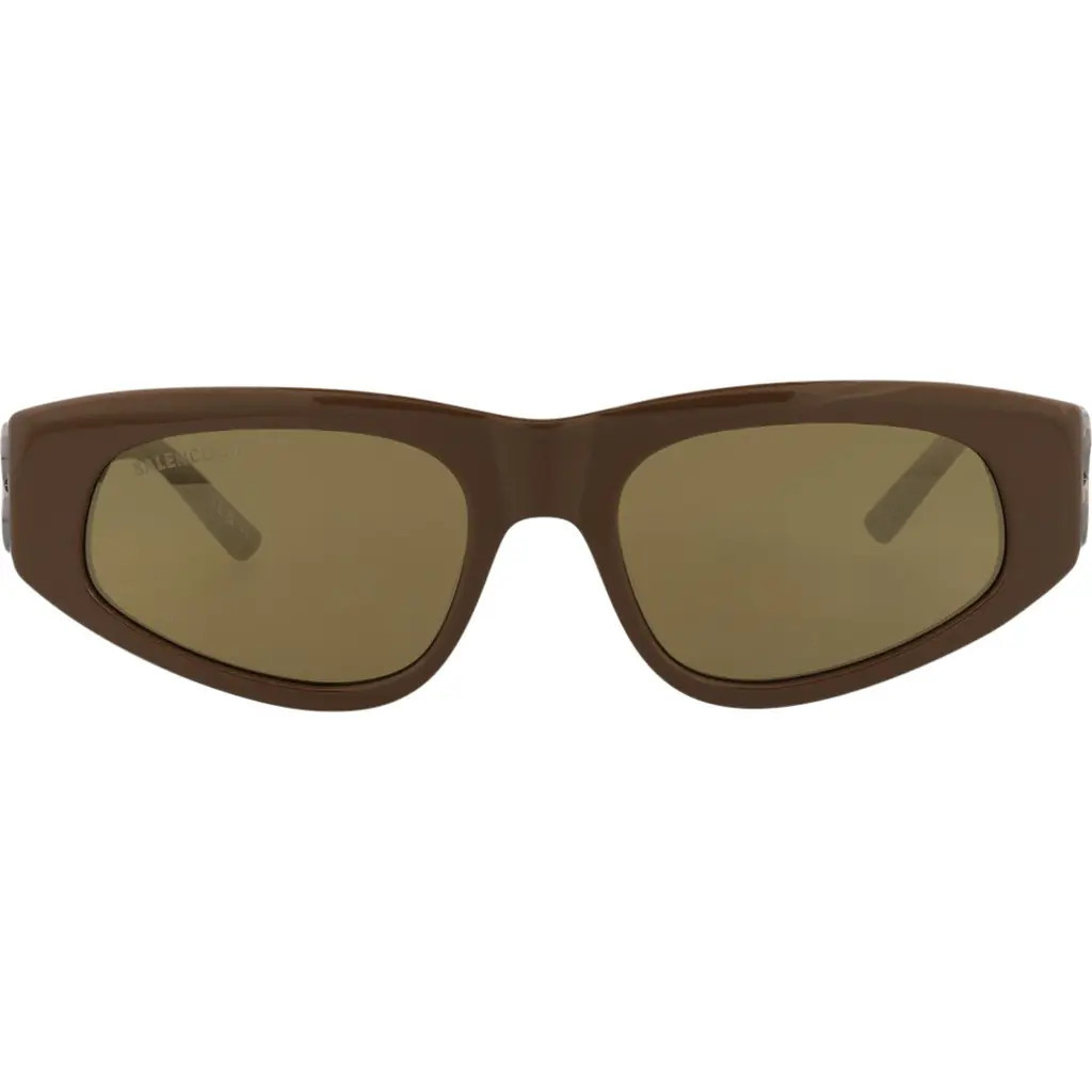 Balenciaga 53mm Rectangle Sunglasses in Brown Ruthenium Bronze at Nordstrom Rack | Nordstrom Rack