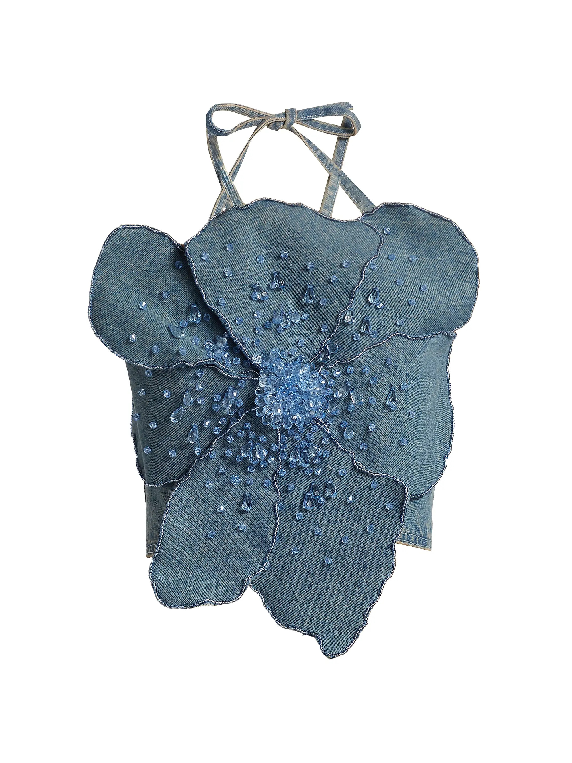 Nostalgic Sky Crystal-Embellished Denim Tank | Saks Fifth Avenue