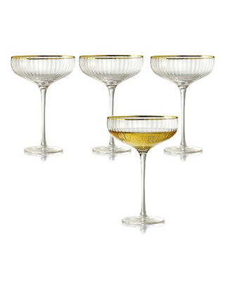 Qualia Glass Rocher Cocktail Coupe Glasses, Set of 4, 12.5 Oz - Macy's | Macy's