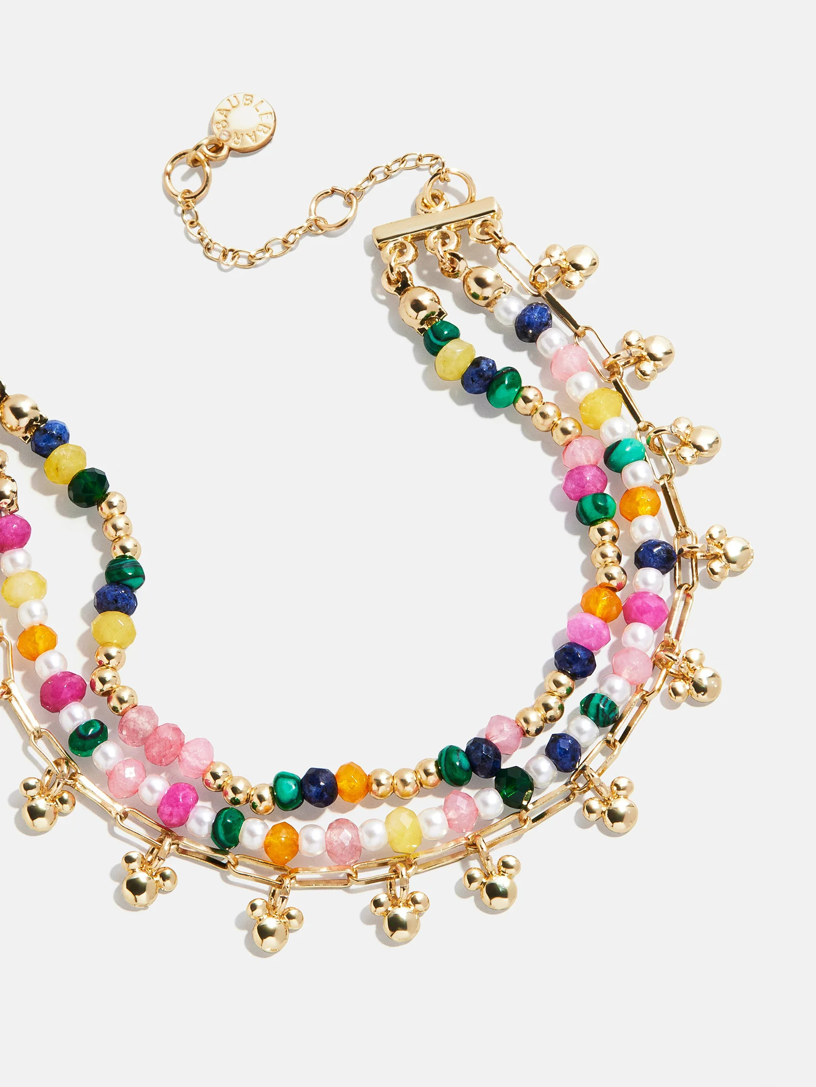 Disney Mickey Mouse Semi-Precious Layered Bracelet - Gold/Multi | BaubleBar