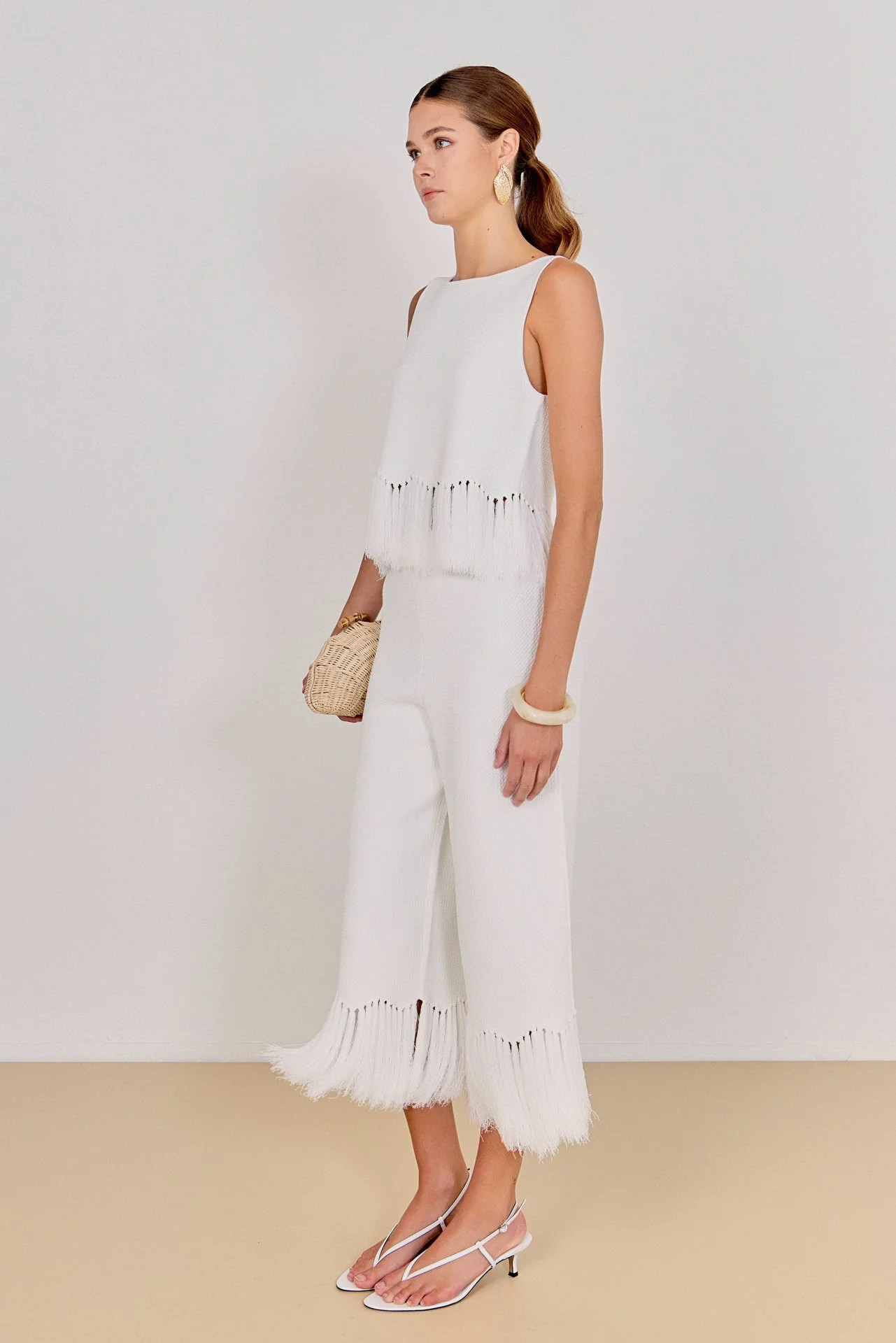 Fringe Detailed Sleeveless Knit Pants | OBJECTRARE