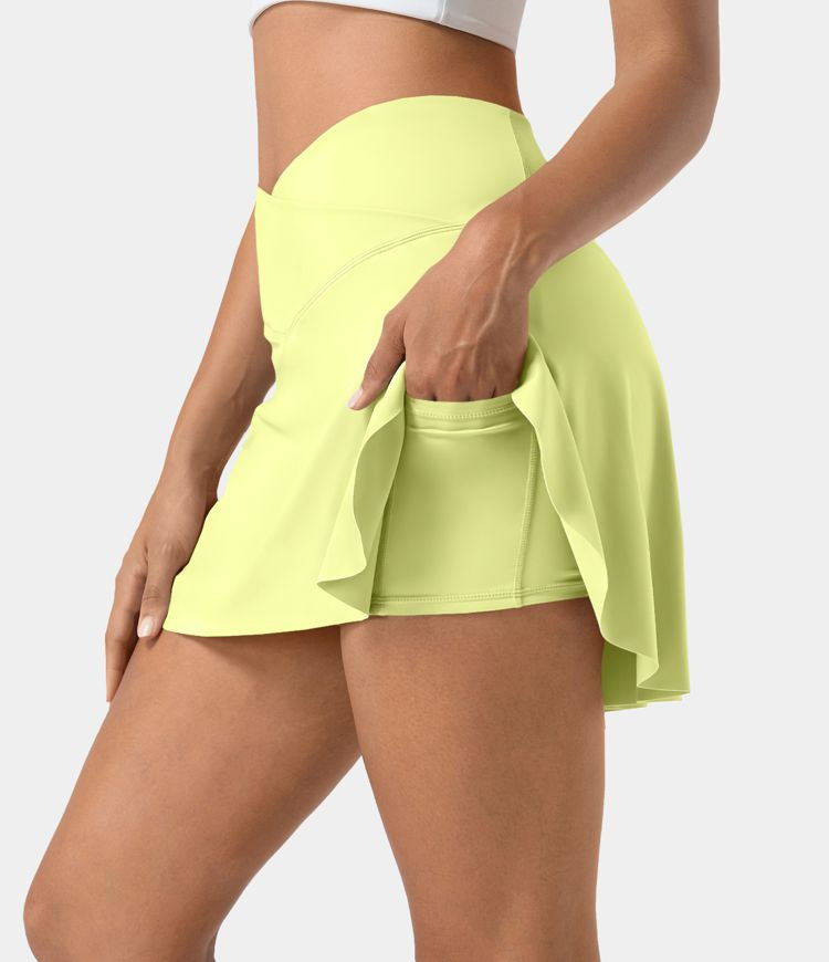 Women’s Everyday Softlyzero™ Airy Crossover 2-in-1 Side Pocket Cool Touch Tennis Skirt-Lucid-... | HALARA
