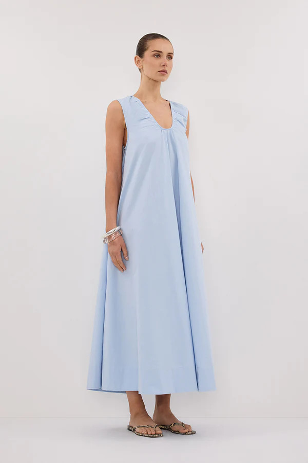 GABBY CORNFLOWER COTTON MIDI DRESS | DISSH
