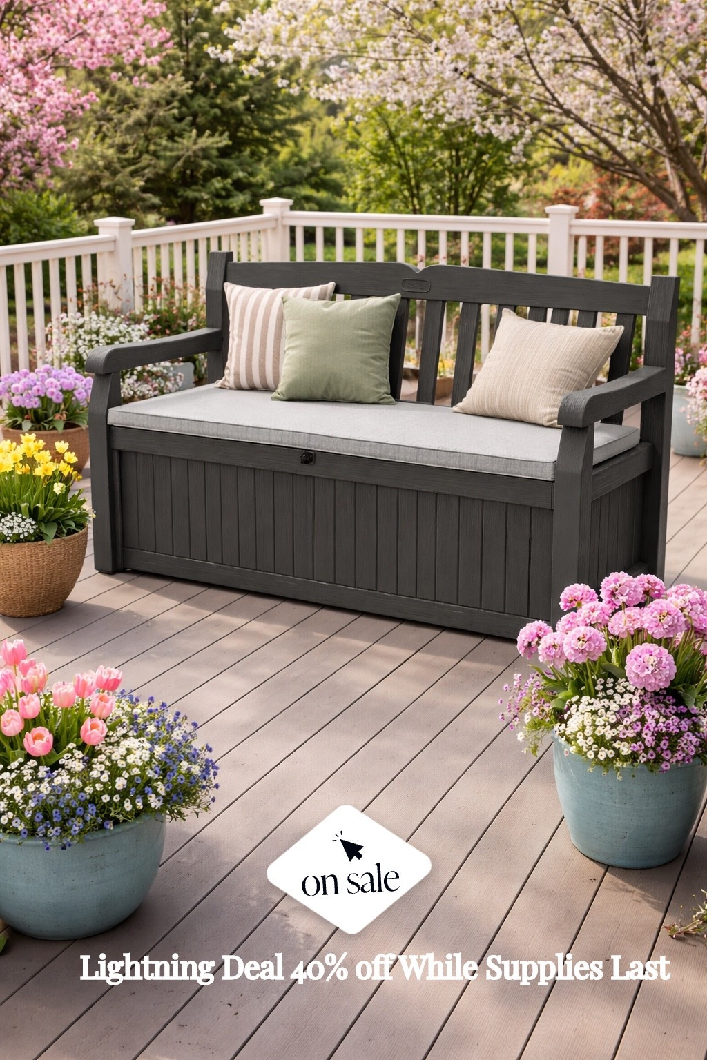 🚨 LIMITED TIME LIGHTING DEAL! 🚨
40% OFF while supplies last! 🙌

This 70 Gallon Storage Bench Deck Box is the perfect outdoor must-have for spring + summer! 🌿☀️

✔️ Extra-large storage for garden tools, pool floats, patio cushions & more
✔️ Doubles as outdoor seating (hello functional decor!)
✔️ Sleek graphite finish that looks great on patios, decks, or front porches
✔️ Keeps everything organized and protected

If you’ve been needing outdoor storage that actually looks good, this is the deal to grab! 🖤

🛒 Grab it before it sells out!

#OutdoorLiving #PatioDecor #DeckDecor #FrontPorchDecor #OutdoorStorage #SpringHomeRefresh #PatioFinds #OutdoorSeating #HomeOrganization 

#LTKSaleAlert #LTKHome