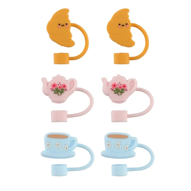 Cook With Color 6 Piece Straw Topper Set, Reusable Straw Covers, Universal Fit, Dishwasher Safe, ... | Walmart (US)