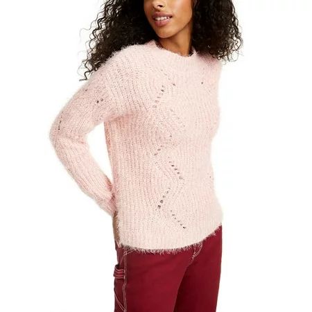Freshman Juniors' Pointelle Chenille Sweater Pink Size X-Large | Walmart (US)