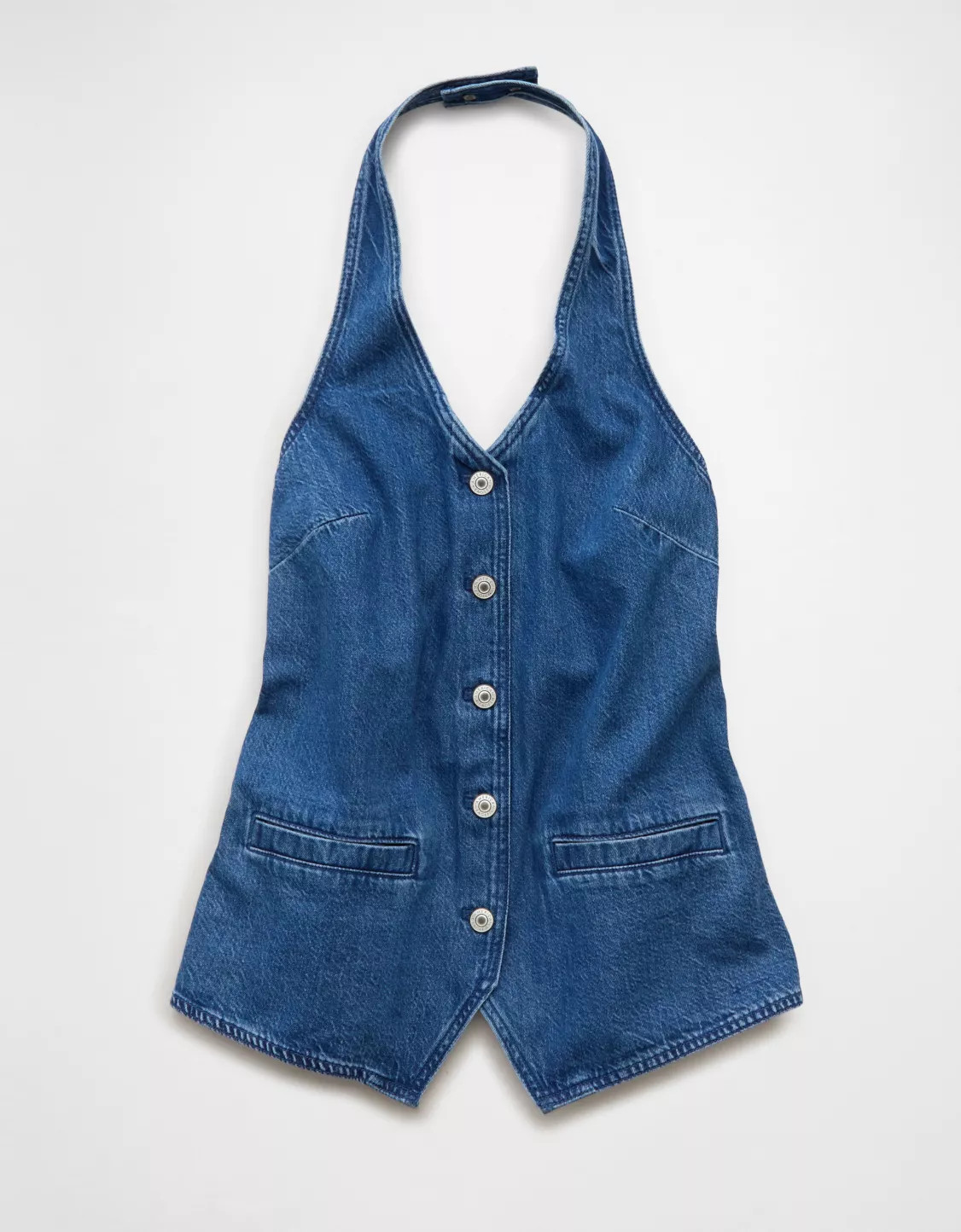 AE Loose Denim Halter Vest | American Eagle Outfitters (US & CA)