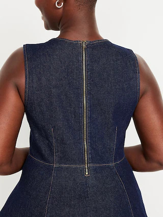 High-Neck Jean Peplum Top | Old Navy (US)