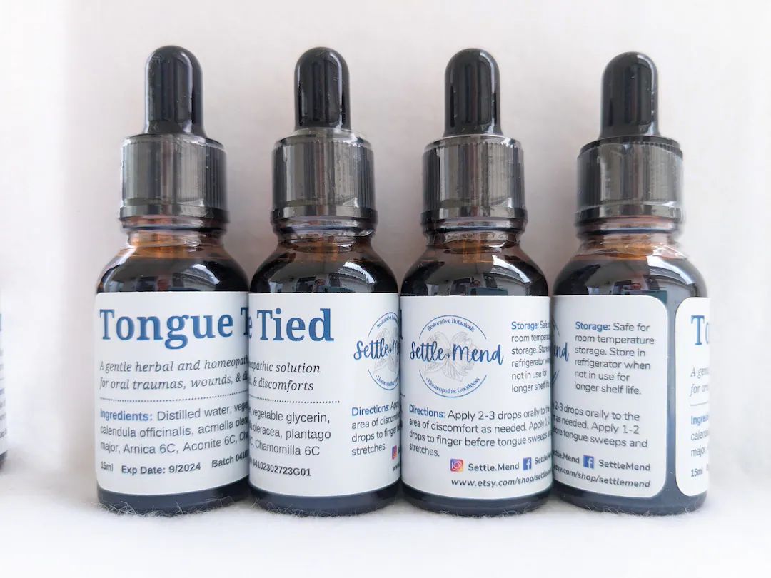 Tongue Tied Tincture Soothing Holistic Remedies Frenectomy Help Soothing Herbal Tincture Baby Tee... | Etsy (US)
