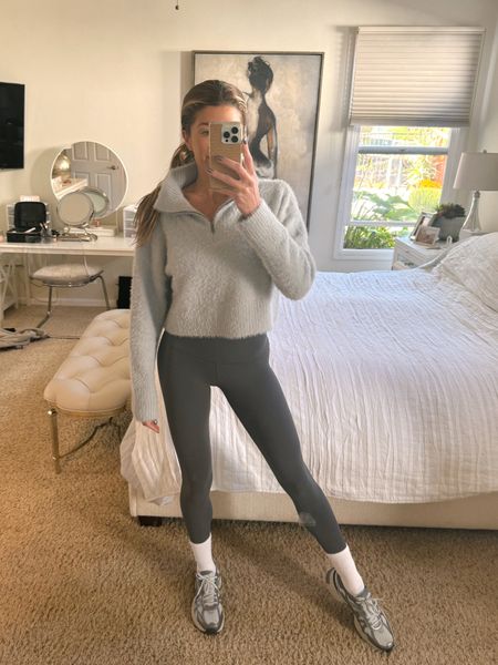 Cozy outfit from today 🩶

The most flattering leggings! Wearing a 4, regular. 

athleisure, neutrals, neutral ootd, yoga wear, Pilates wear 



#LTKfindsunder100 #LTKstyletip #LTKfitness