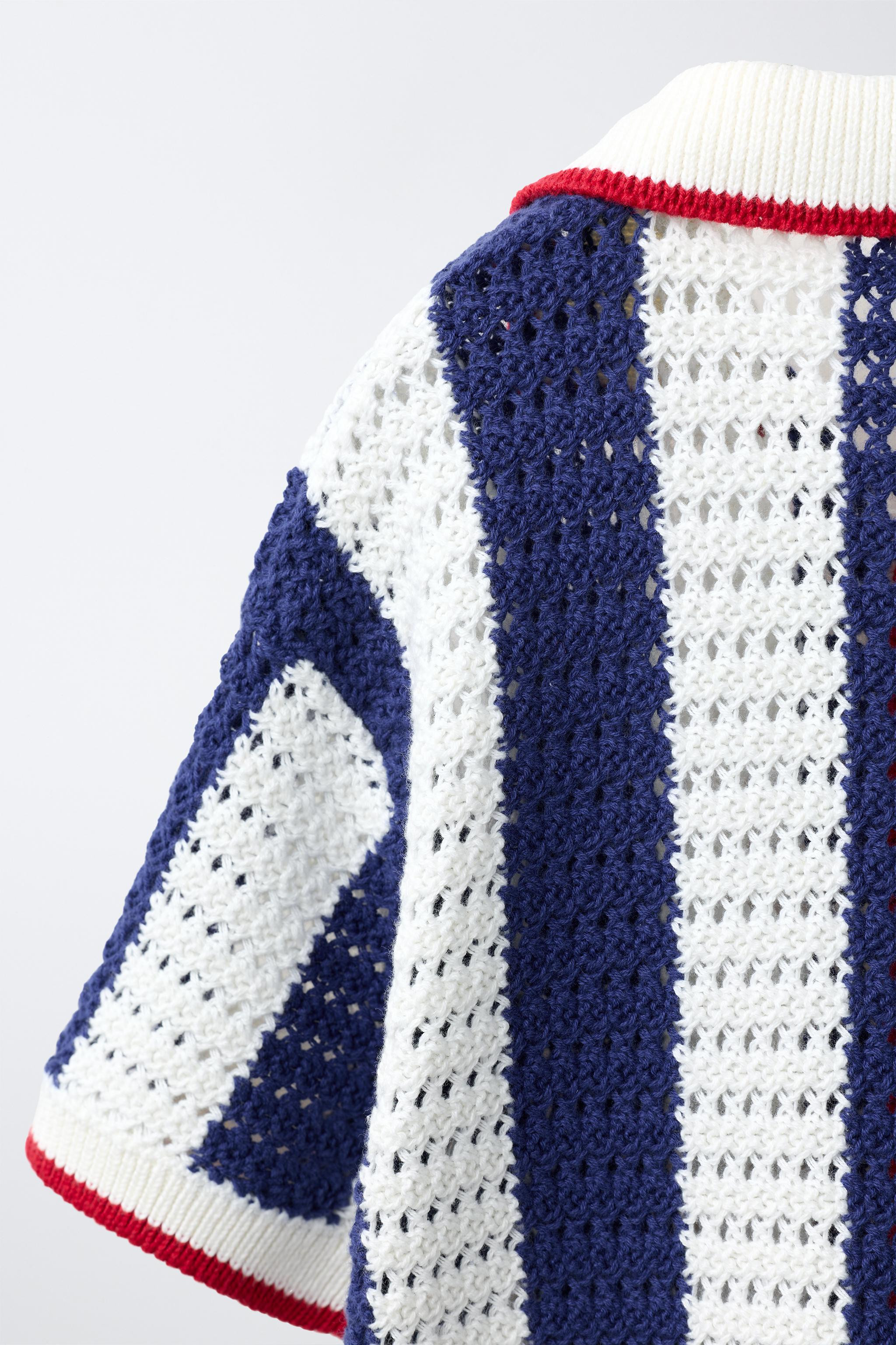 STRIPED KNIT POLO SHIRT | Zara US