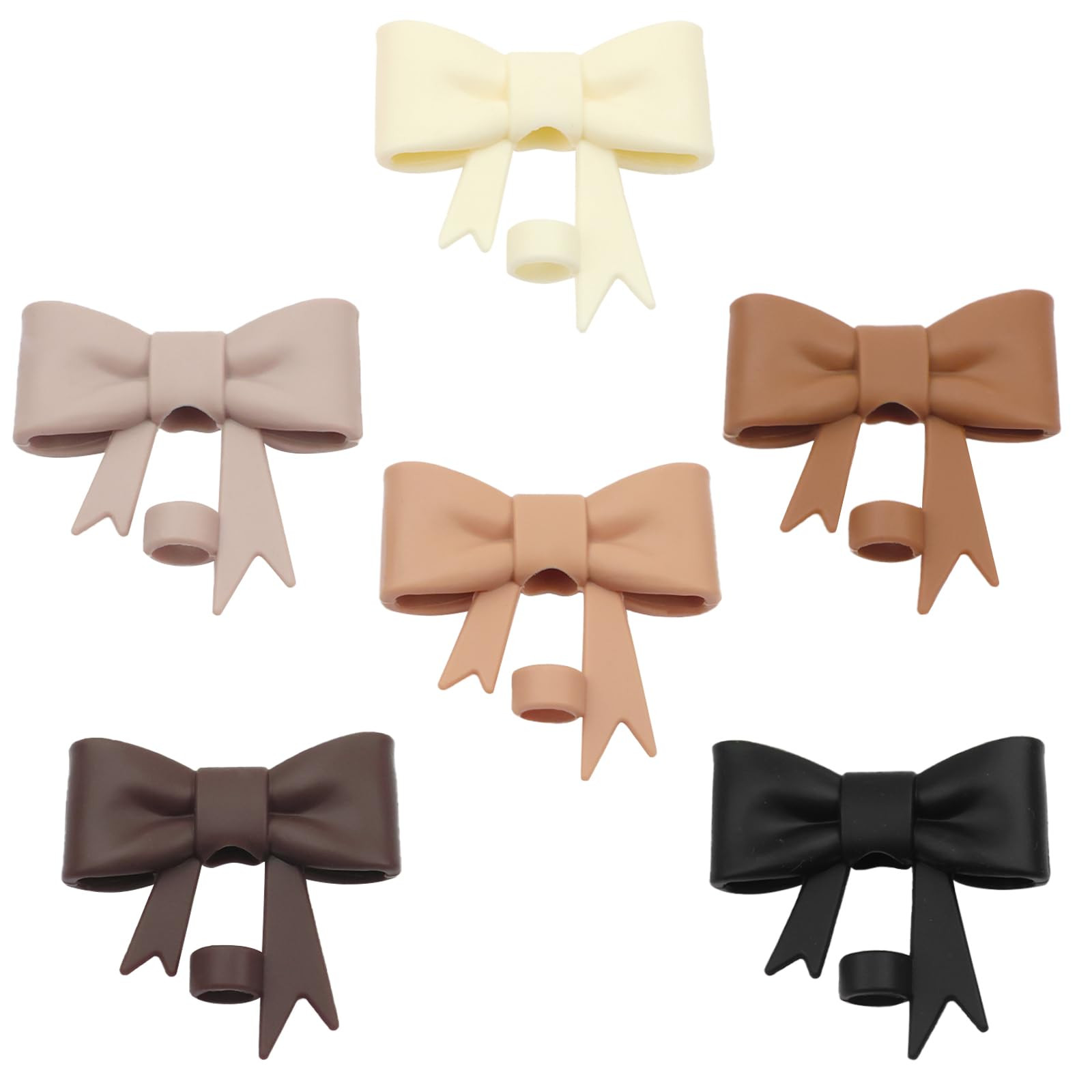 6Pcs Silicone Straw Toppers Covers for Stanley Cups 40/30oz 10mm(0.4in) Dust-Proof Bow Straw Cove... | Amazon (US)