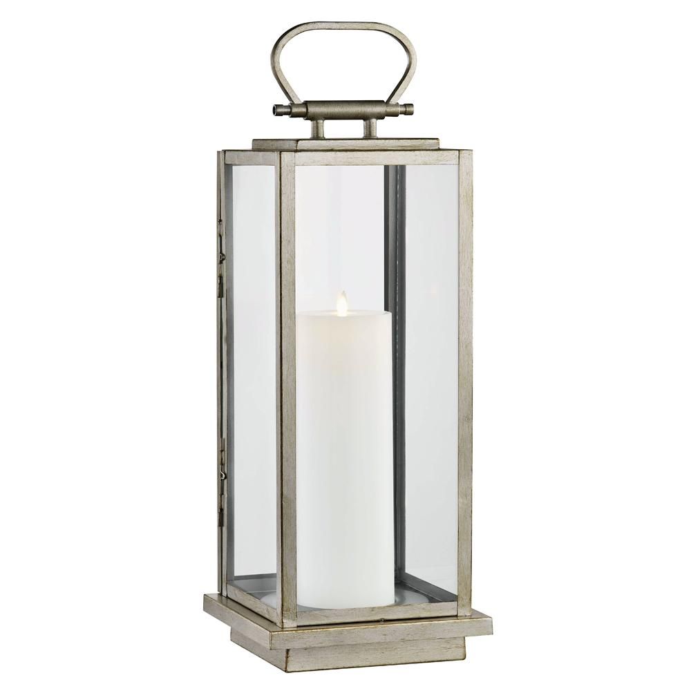 Fifth and Main Lighting Stanton 25 in. Champagne Silver LED Outdoor Table Lamp | The Home Depot