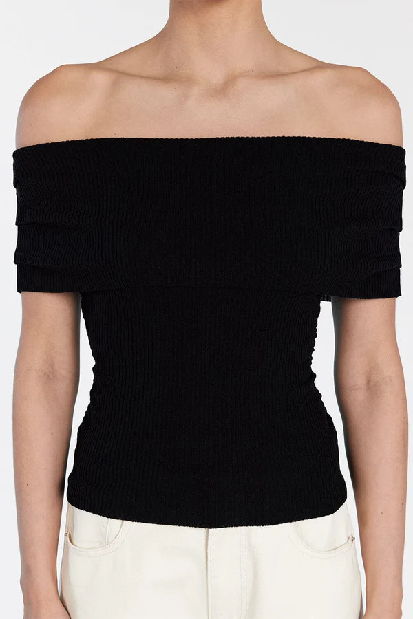 CONRAD BLACK OFF SHOULDER TOP | DISSH